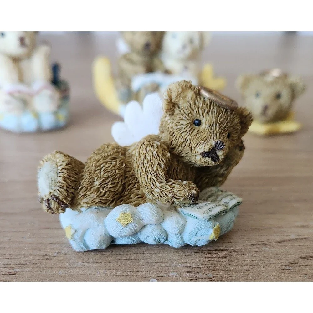 Angels Bears Vintage Decorative Miniature Resin Tea Set Popular Imports 1997
